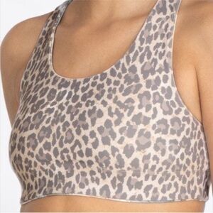 Johnny Was Calme Reversible Endurance Racerback Sports‎ Bra in Snow Leopard